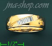 14K Gold High Polished Men's CZ Ring - Click Image to Close