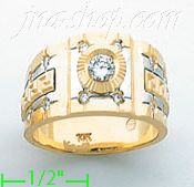 14K Gold CZ Couple's Ring - Click Image to Close