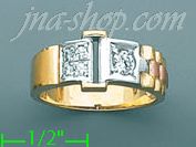 14K Gold CZ Couple's Ring - Click Image to Close