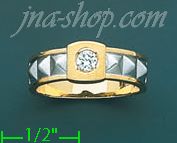 14K Gold CZ Couple's Ring - Click Image to Close