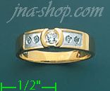 14K Gold CZ Couple's Ring - Click Image to Close