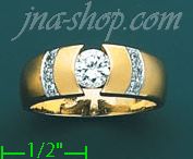 14K Gold CZ Couple's Ring - Click Image to Close