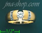 14K Gold CZ Couple's Ring - Click Image to Close