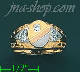 14K Gold CZ Couple's Ring - Click Image to Close