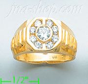 14K Gold CZ Ring - Click Image to Close