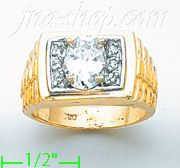 14K Gold CZ Ring - Click Image to Close