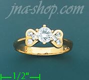 14K Gold High Polished Ladies' CZ Ring - Click Image to Close