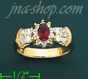 14K Gold High Polished Ladies' CZ Ring - Click Image to Close