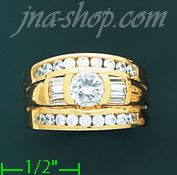 14K Gold High Polished Ladies' CZ Ring - Click Image to Close