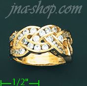 14K Gold High Polished Ladies' CZ Ring - Click Image to Close