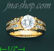 14K Gold High Polished Ladies' CZ Ring - Click Image to Close