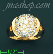 14K Gold High Polished Ladies' CZ Ring - Click Image to Close