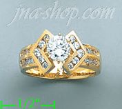 14K Gold High Polished Ladies' CZ Ring - Click Image to Close