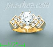 14K Gold High Polished Ladies' CZ Ring - Click Image to Close