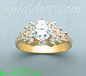 14K Gold High Polished Ladies' CZ Ring - Click Image to Close