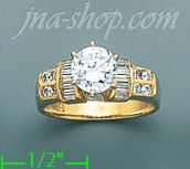 14K Gold High Polished Ladies' CZ Ring - Click Image to Close