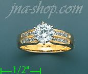 14K Gold High Polished Ladies' CZ Ring - Click Image to Close