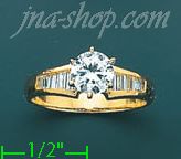 14K Gold High Polished Ladies' CZ Ring - Click Image to Close