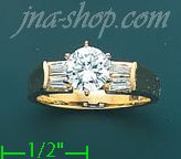 14K Gold High Polished Ladies' CZ Ring - Click Image to Close