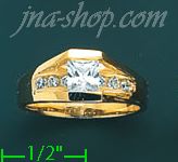 14K Gold High Polished Ladies' CZ Ring - Click Image to Close