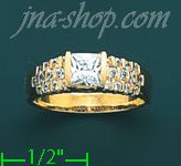 14K Gold High Polished Ladies' CZ Ring - Click Image to Close