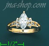 14K Gold High Polished Ladies' CZ Ring - Click Image to Close