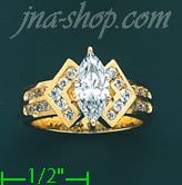 14K Gold High Polished Ladies' CZ Ring - Click Image to Close