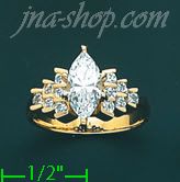 14K Gold High Polished Ladies' CZ Ring - Click Image to Close