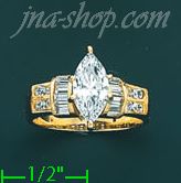 14K Gold High Polished Ladies' CZ Ring - Click Image to Close