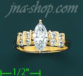 14K Gold High Polished Ladies' CZ Ring - Click Image to Close