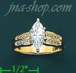 14K Gold High Polished Ladies' CZ Ring - Click Image to Close