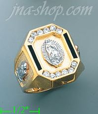 14K Gold Men's CZ Ring - Click Image to Close