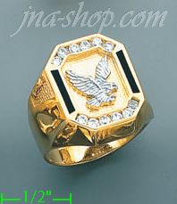 14K Gold Men's CZ Ring - Click Image to Close