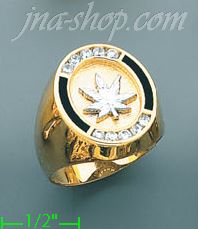 14K Gold Men's CZ Ring - Click Image to Close