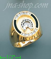 14K Gold Men's CZ Ring - Click Image to Close