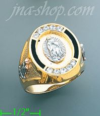 14K Gold Men's CZ Ring - Click Image to Close