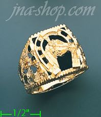 14K Gold Men's CZ Ring - Click Image to Close