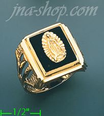 14K Gold Men's CZ Ring - Click Image to Close