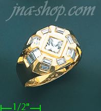 14K Gold Men's CZ Ring - Click Image to Close