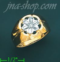 14K Gold Men's CZ Ring - Click Image to Close