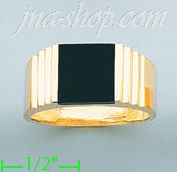 14K Gold High Polished Onyx Ring - Click Image to Close