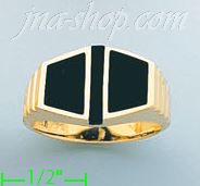 14K Gold High Polished Onyx Ring - Click Image to Close