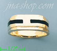 14K Gold High Polished Onyx Ring - Click Image to Close