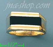 14K Gold High Polished Onyx Ring - Click Image to Close