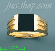 14K Gold High Polished Onyx Ring - Click Image to Close