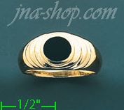 14K Gold High Polished Onyx Ring - Click Image to Close