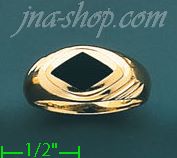 14K Gold High Polished Onyx Ring - Click Image to Close