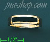 14K Gold High Polished Onyx Ring - Click Image to Close