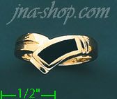 14K Gold High Polished Onyx Ring - Click Image to Close