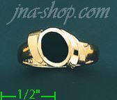 14K Gold High Polished Onyx Ring - Click Image to Close